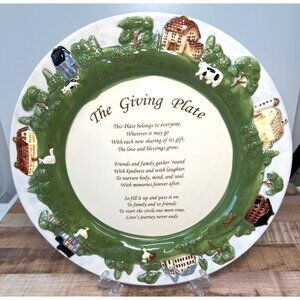 The Giving Plate Ceramic Decorative 12.75''  Plate With Sentimental Poem & Hand-